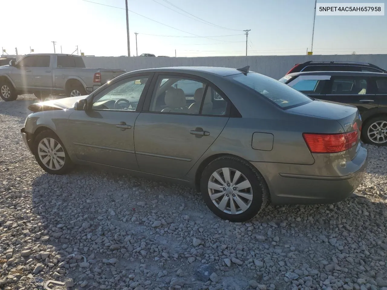 2010 Hyundai Sonata Gls VIN: 5NPET4AC5AH657958 Lot: 72217434