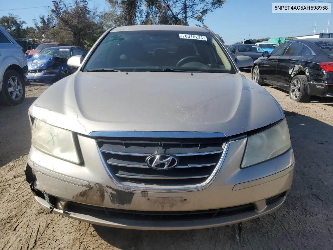 2010 Hyundai Sonata Gls VIN: 5NPET4AC5AH598958 Lot: 76315234