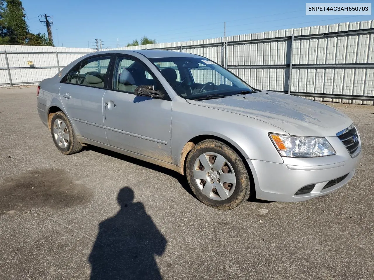 2010 Hyundai Sonata Gls VIN: 5NPET4AC3AH650703 Lot: 76793114