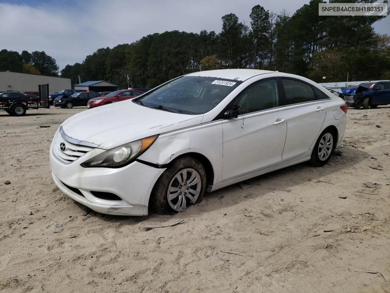 2011 Hyundai Sonata Gls VIN: 5NPEB4AC8BH180351 Lot: 51241924