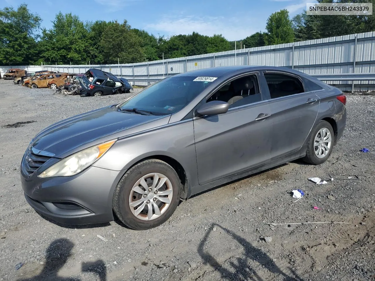 2011 Hyundai Sonata Gls VIN: 5NPEB4AC6BH243379 Lot: 59929814