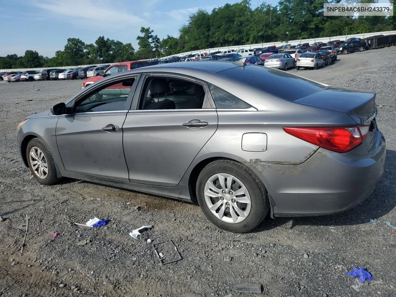 2011 Hyundai Sonata Gls VIN: 5NPEB4AC6BH243379 Lot: 59929814