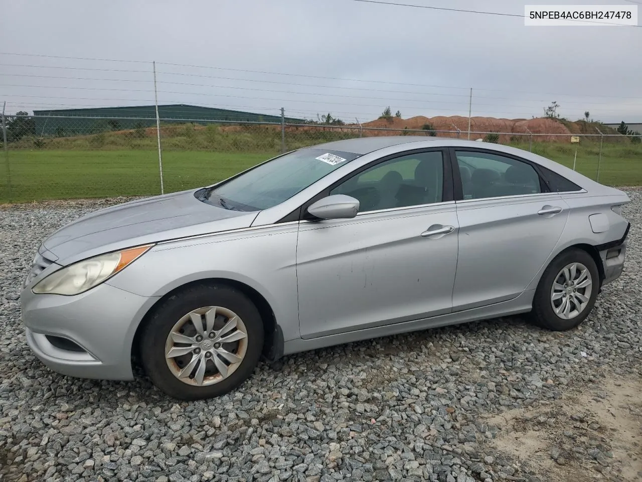 2011 Hyundai Sonata Gls VIN: 5NPEB4AC6BH247478 Lot: 72047324