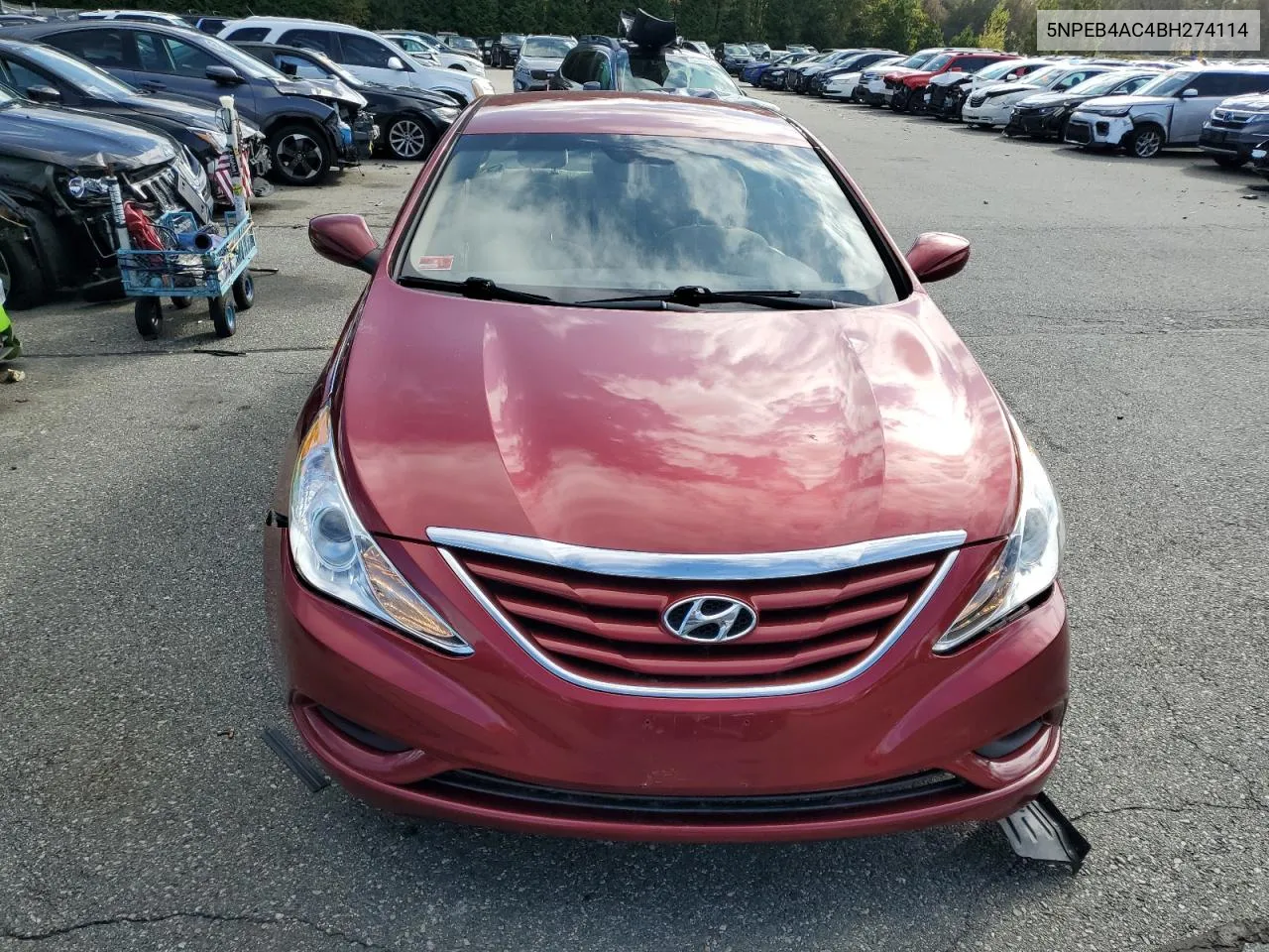 2011 Hyundai Sonata Gls VIN: 5NPEB4AC4BH274114 Lot: 73560594