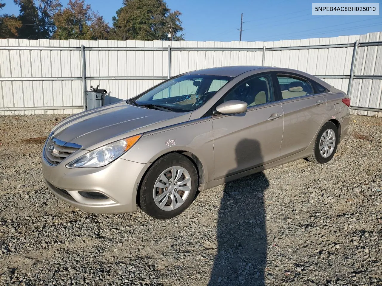 2011 Hyundai Sonata Gls VIN: 5NPEB4AC8BH025010 Lot: 75045844