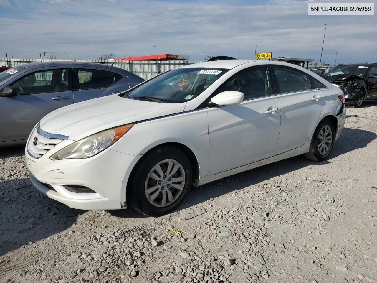 2011 Hyundai Sonata Gls VIN: 5NPEB4AC0BH276958 Lot: 77111194