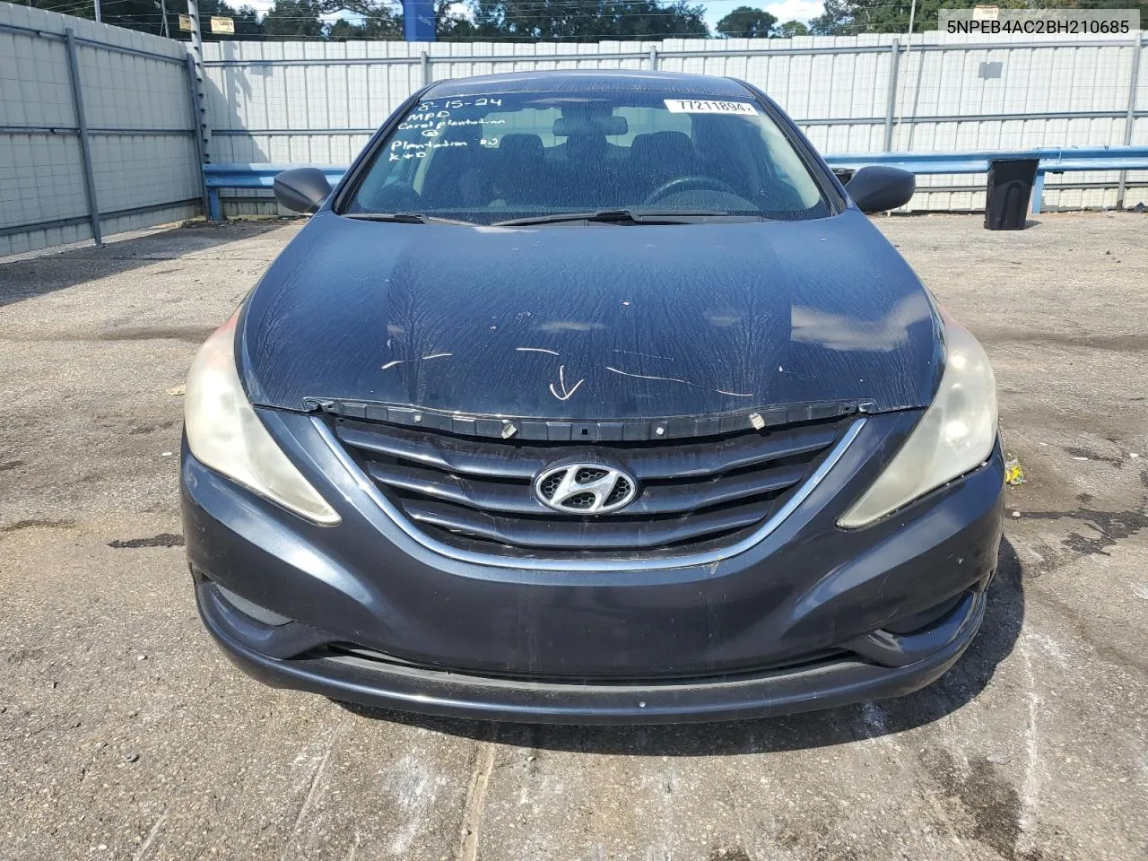 2011 Hyundai Sonata Gls VIN: 5NPEB4AC2BH210685 Lot: 77211894