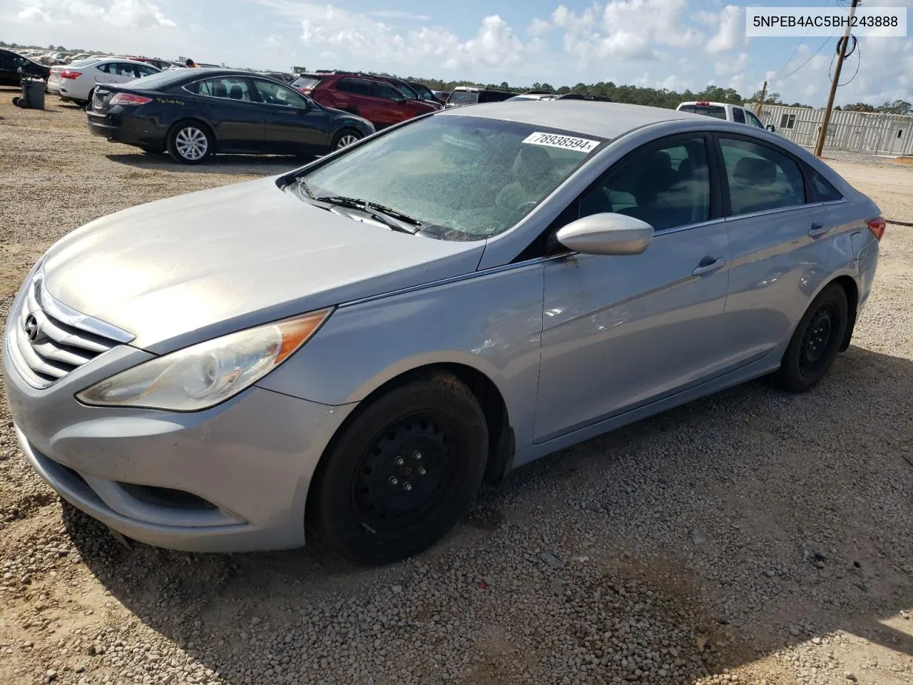 2011 Hyundai Sonata Gls VIN: 5NPEB4AC5BH243888 Lot: 78938594