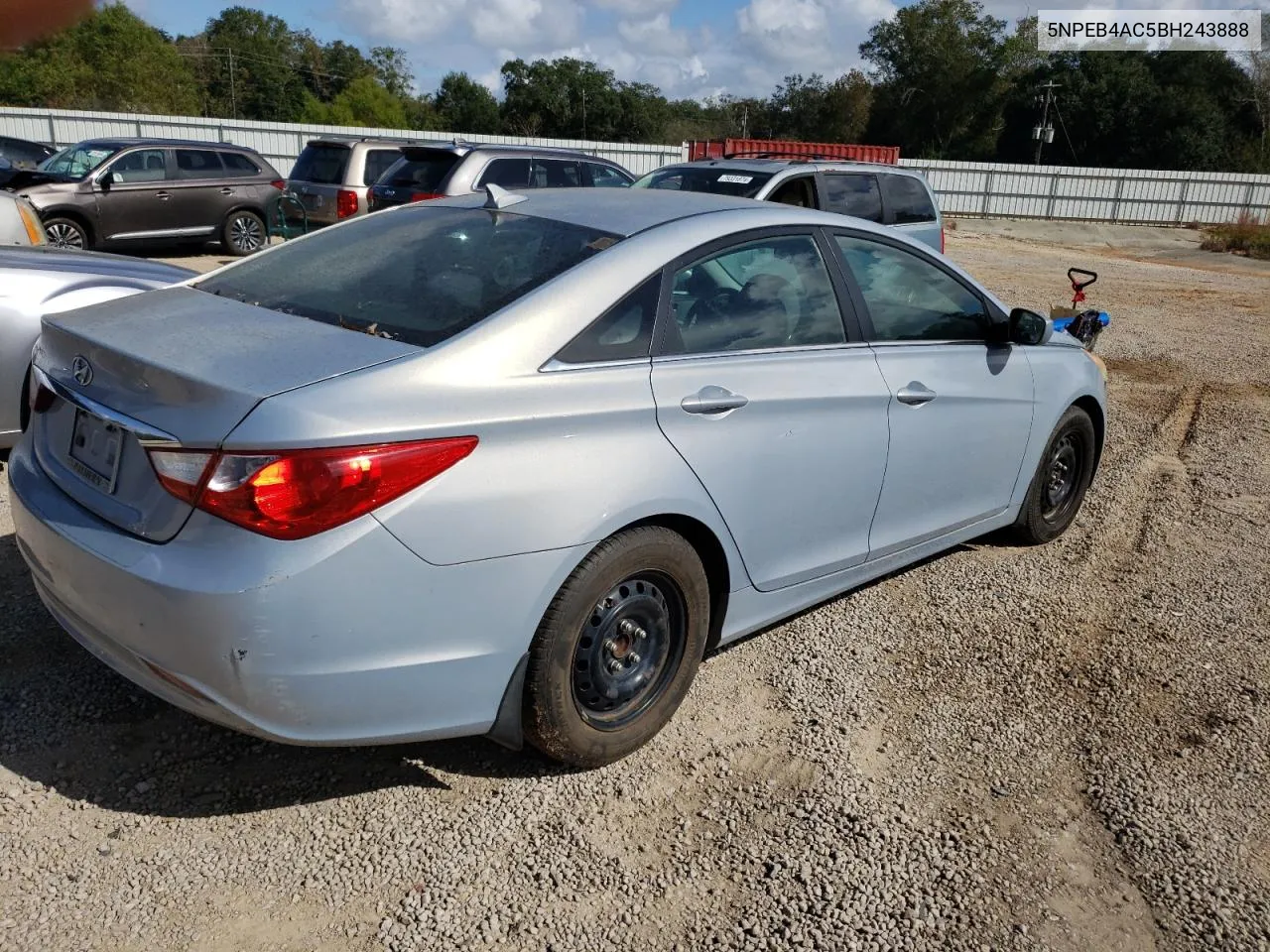 2011 Hyundai Sonata Gls VIN: 5NPEB4AC5BH243888 Lot: 78938594