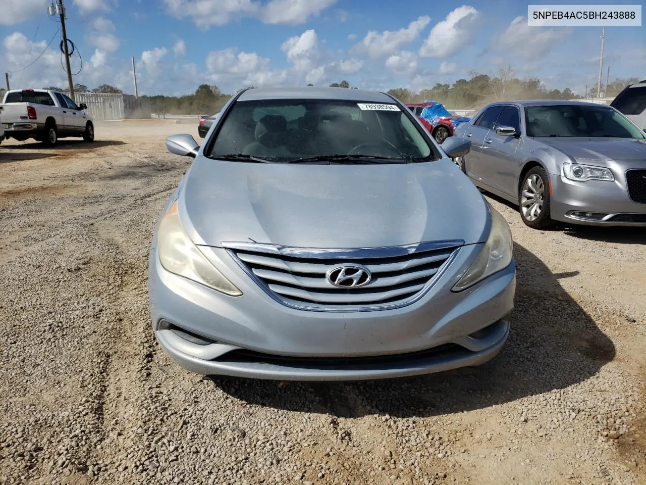 2011 Hyundai Sonata Gls VIN: 5NPEB4AC5BH243888 Lot: 78938594