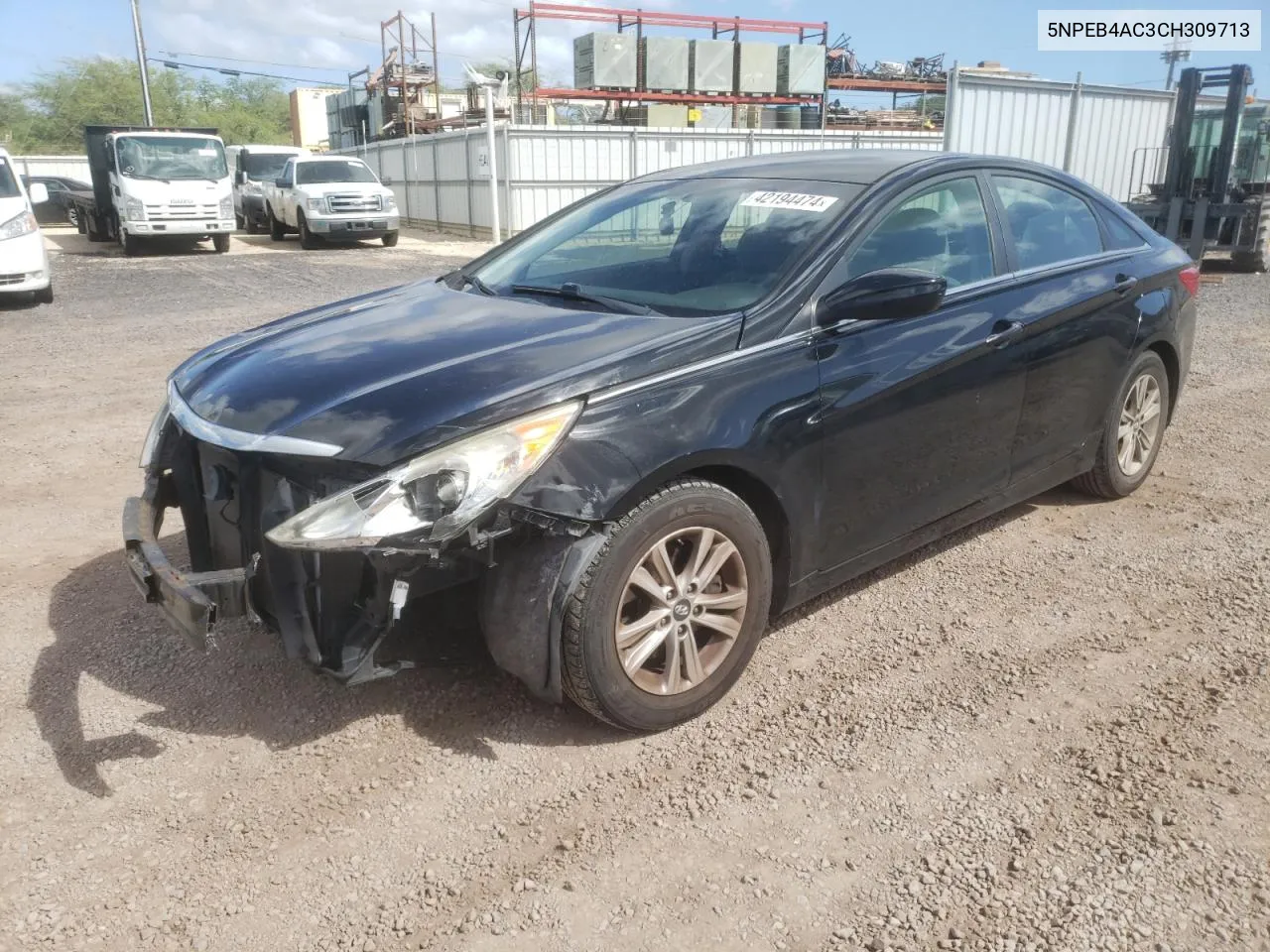 2012 Hyundai Sonata Gls VIN: 5NPEB4AC3CH309713 Lot: 42194474