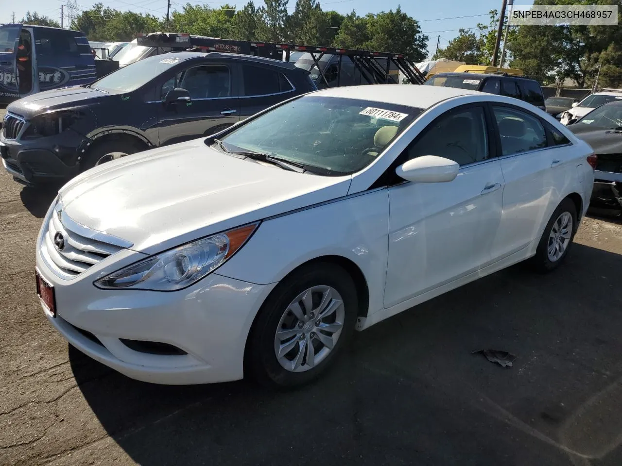 2012 Hyundai Sonata Gls VIN: 5NPEB4AC3CH468957 Lot: 60111784