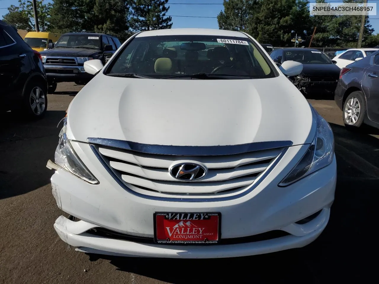 2012 Hyundai Sonata Gls VIN: 5NPEB4AC3CH468957 Lot: 60111784