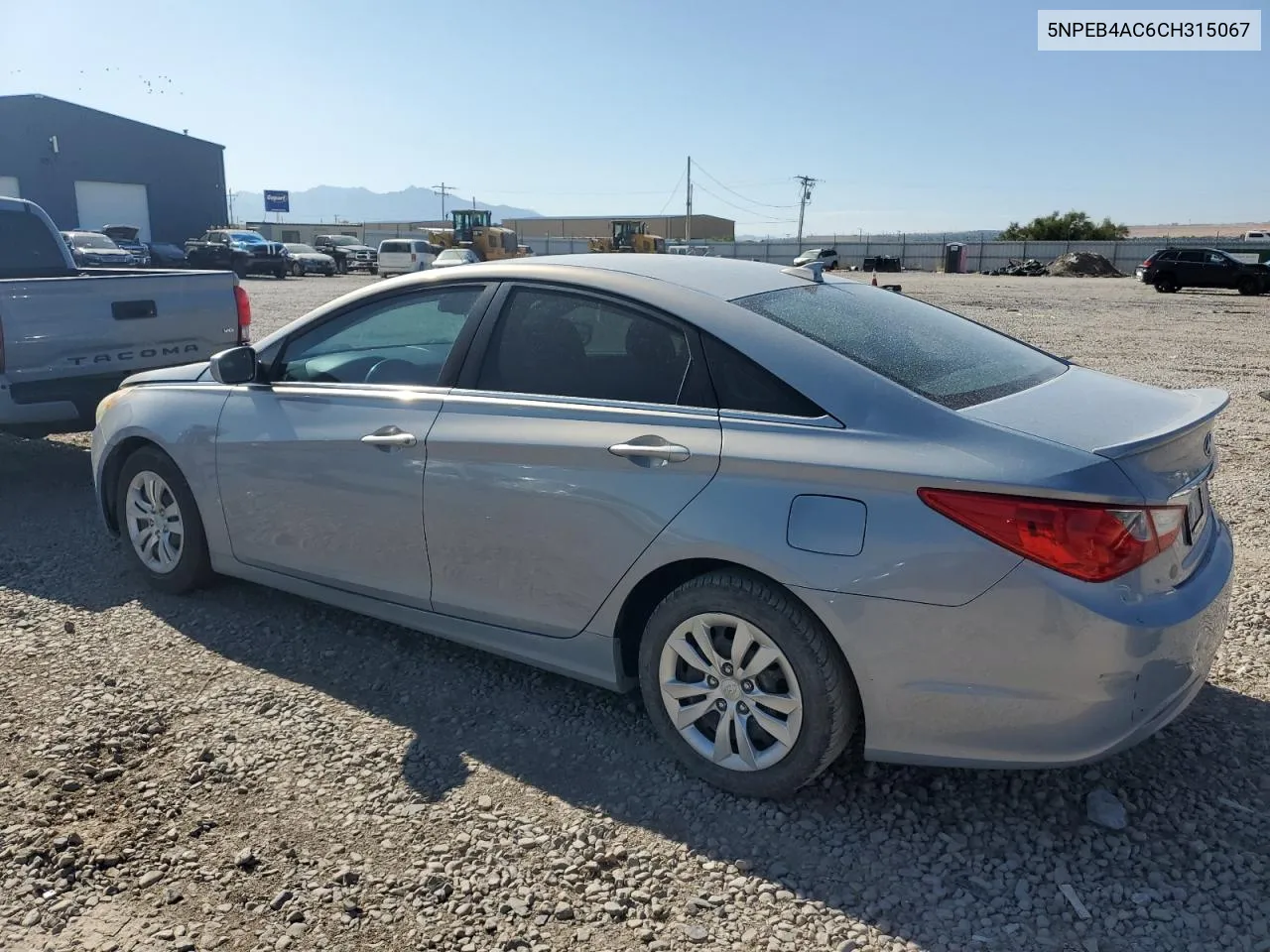 2012 Hyundai Sonata Gls VIN: 5NPEB4AC6CH315067 Lot: 65852004