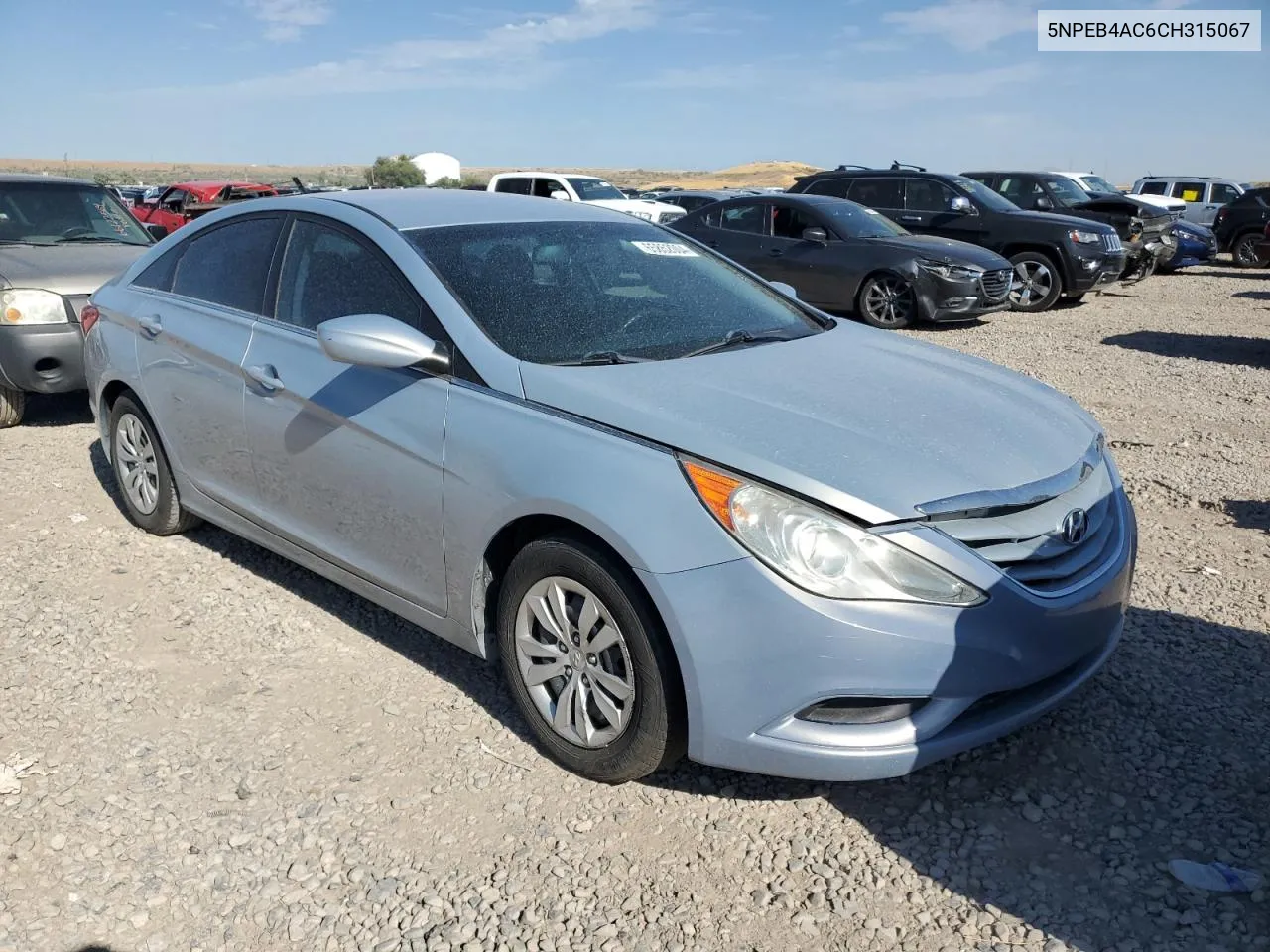 2012 Hyundai Sonata Gls VIN: 5NPEB4AC6CH315067 Lot: 65852004