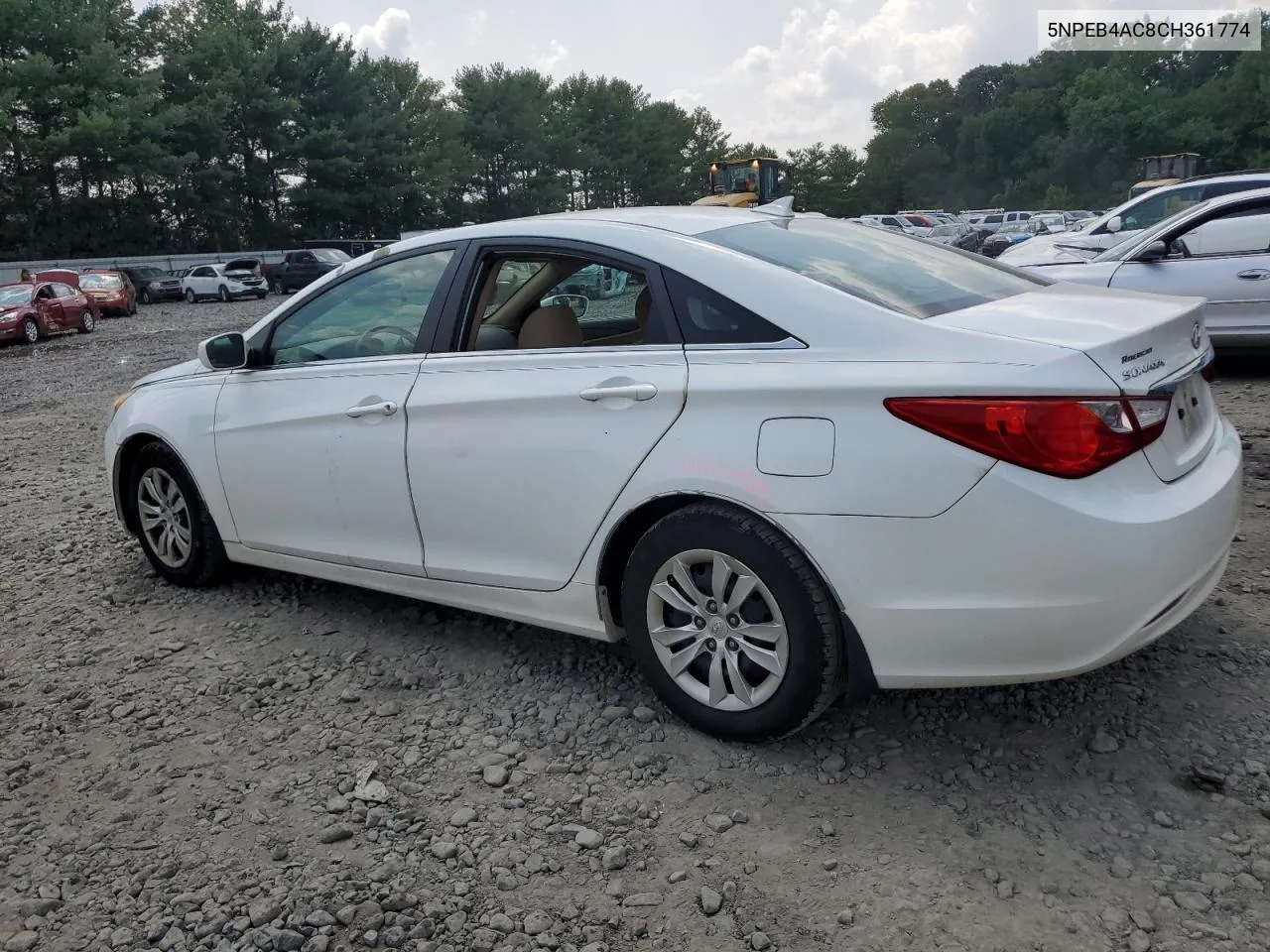 2012 Hyundai Sonata Gls VIN: 5NPEB4AC8CH361774 Lot: 66456514