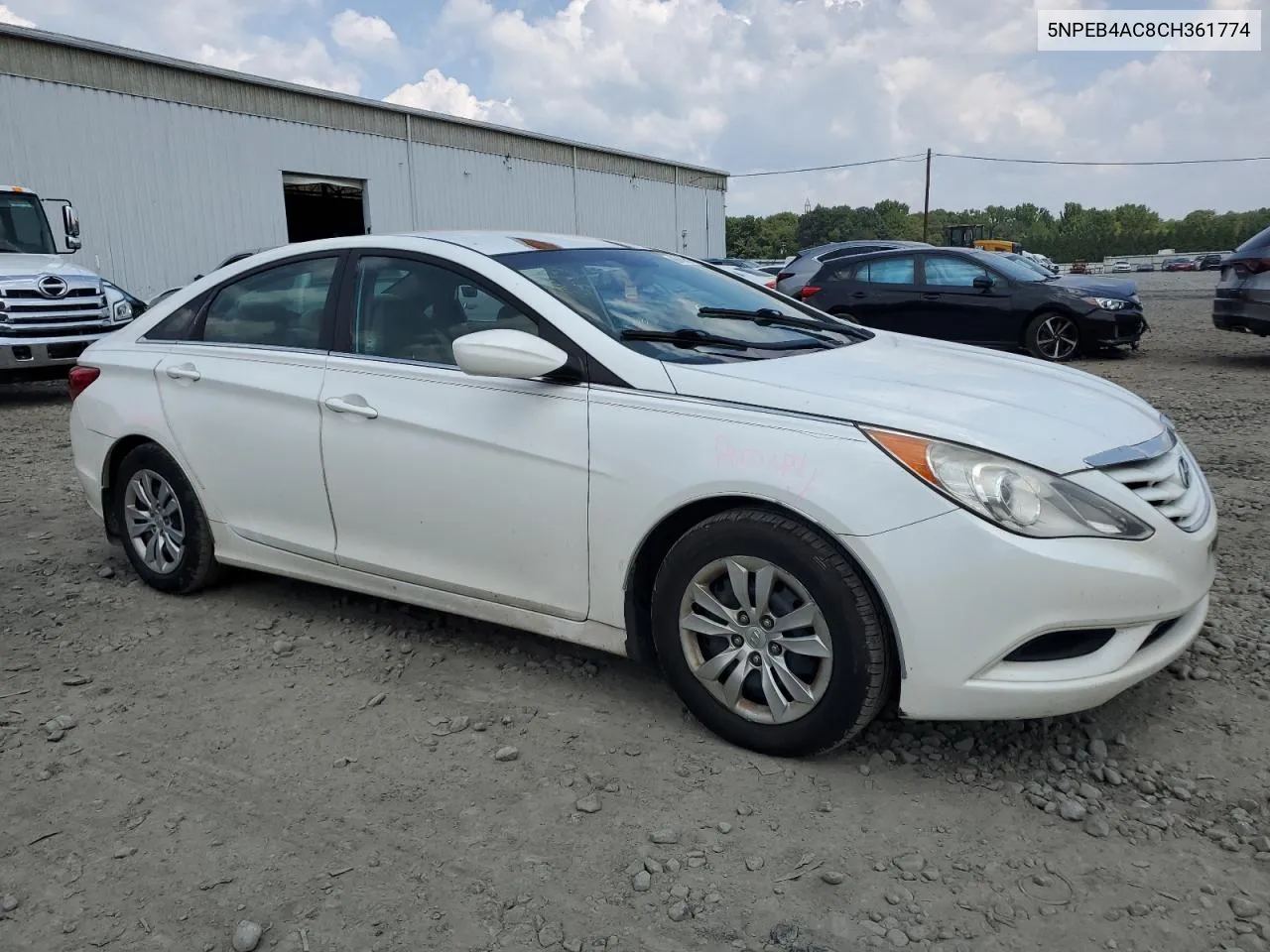 2012 Hyundai Sonata Gls VIN: 5NPEB4AC8CH361774 Lot: 66456514