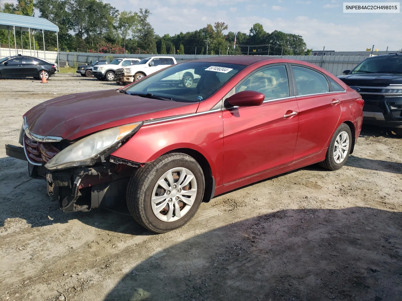 2012 Hyundai Sonata Gls VIN: 5NPEB4AC2CH498015 Lot: 67456344