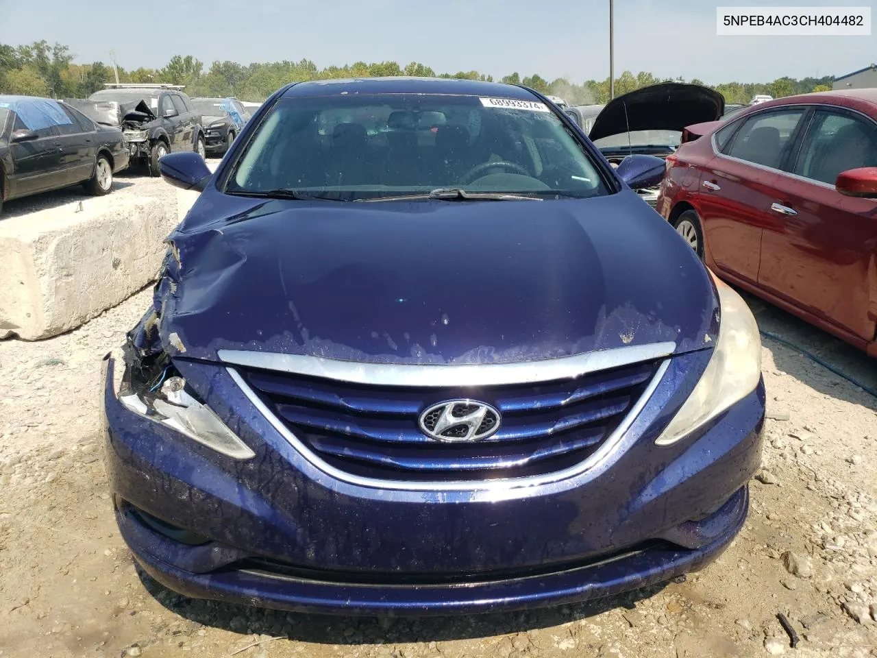 2012 Hyundai Sonata Gls VIN: 5NPEB4AC3CH404482 Lot: 68993374