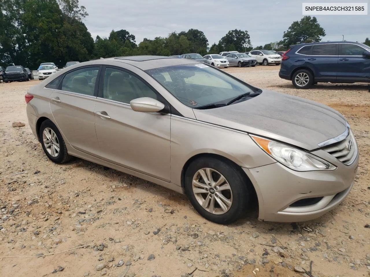 2012 Hyundai Sonata Gls VIN: 5NPEB4AC3CH321585 Lot: 70230344