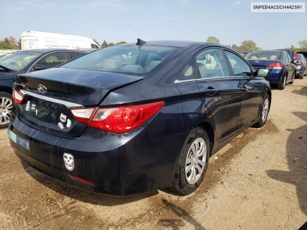 2012 Hyundai Sonata Gls VIN: 5NPEB4AC0CH442591 Lot: 71643214