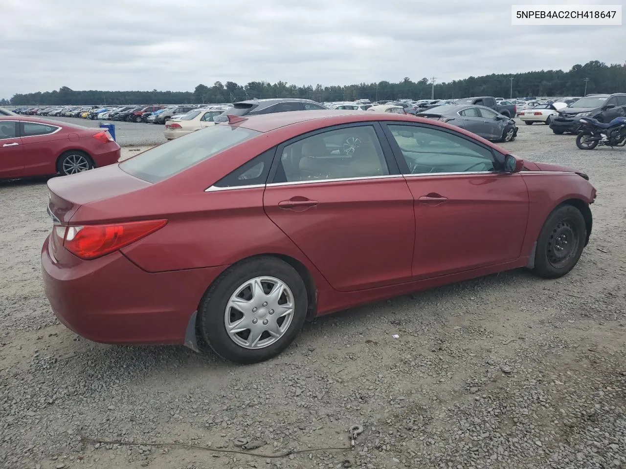 2012 Hyundai Sonata Gls VIN: 5NPEB4AC2CH418647 Lot: 72116334