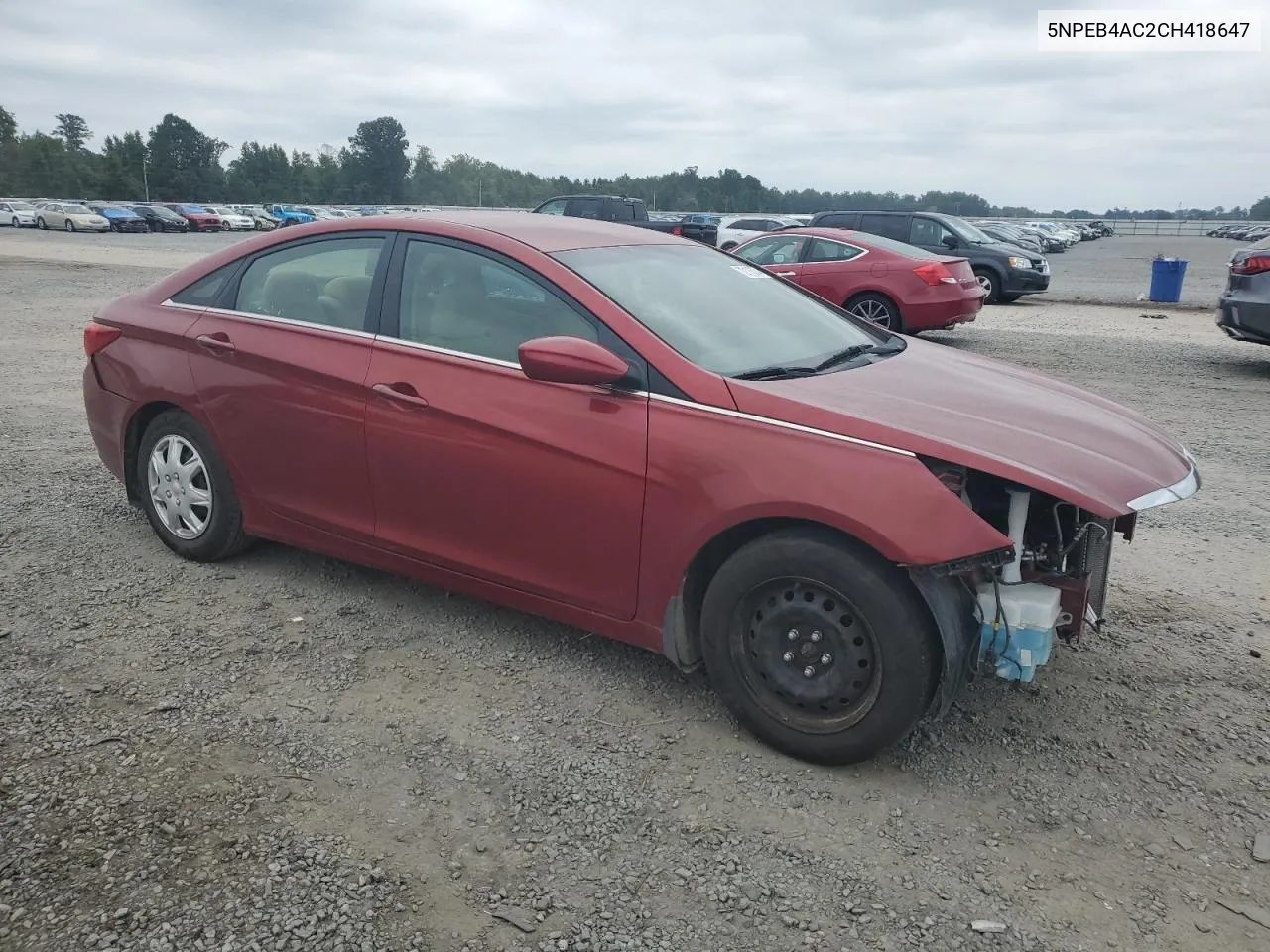 2012 Hyundai Sonata Gls VIN: 5NPEB4AC2CH418647 Lot: 72116334