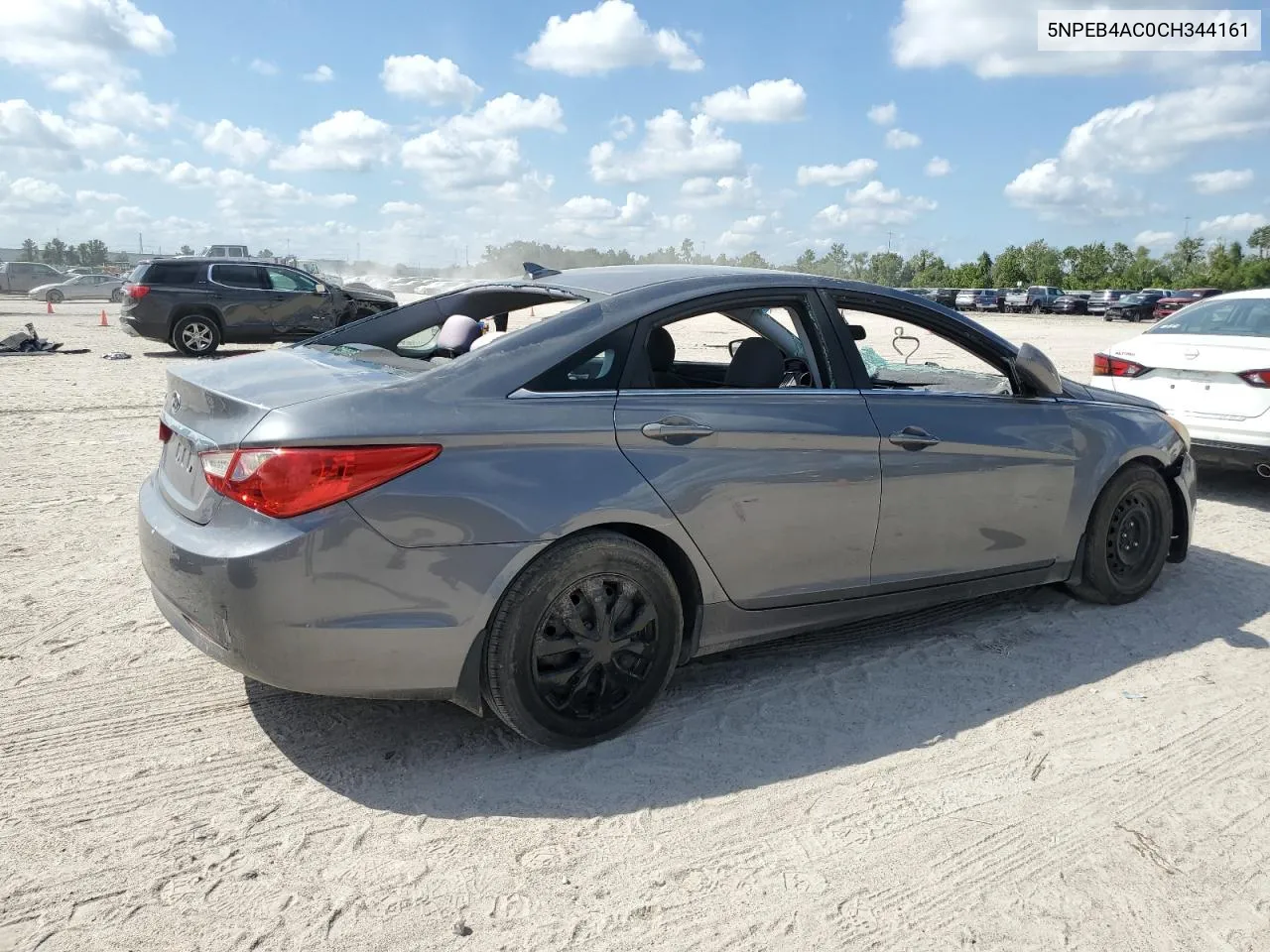 2012 Hyundai Sonata Gls VIN: 5NPEB4AC0CH344161 Lot: 72379154