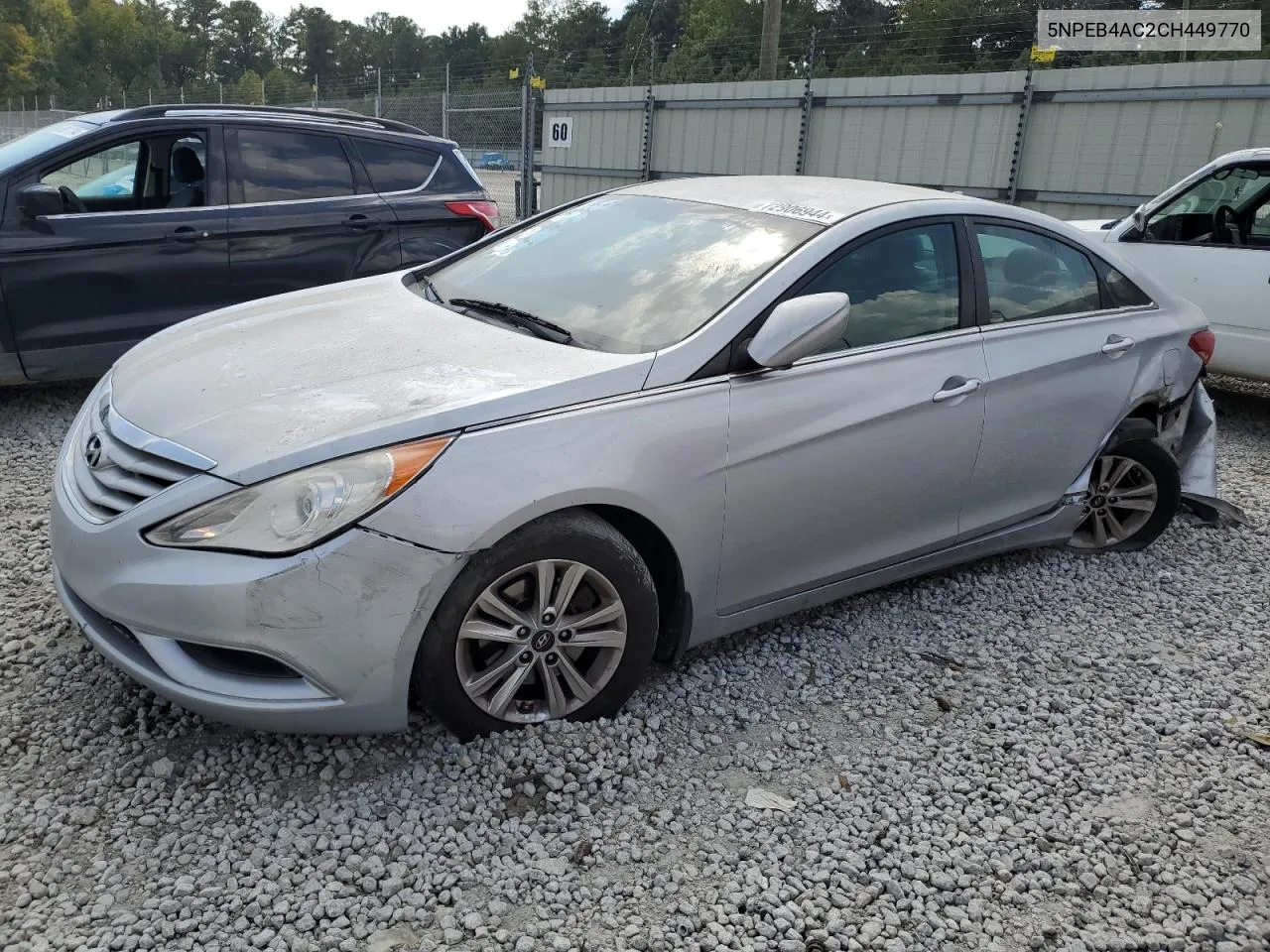 2012 Hyundai Sonata Gls VIN: 5NPEB4AC2CH449770 Lot: 72906944