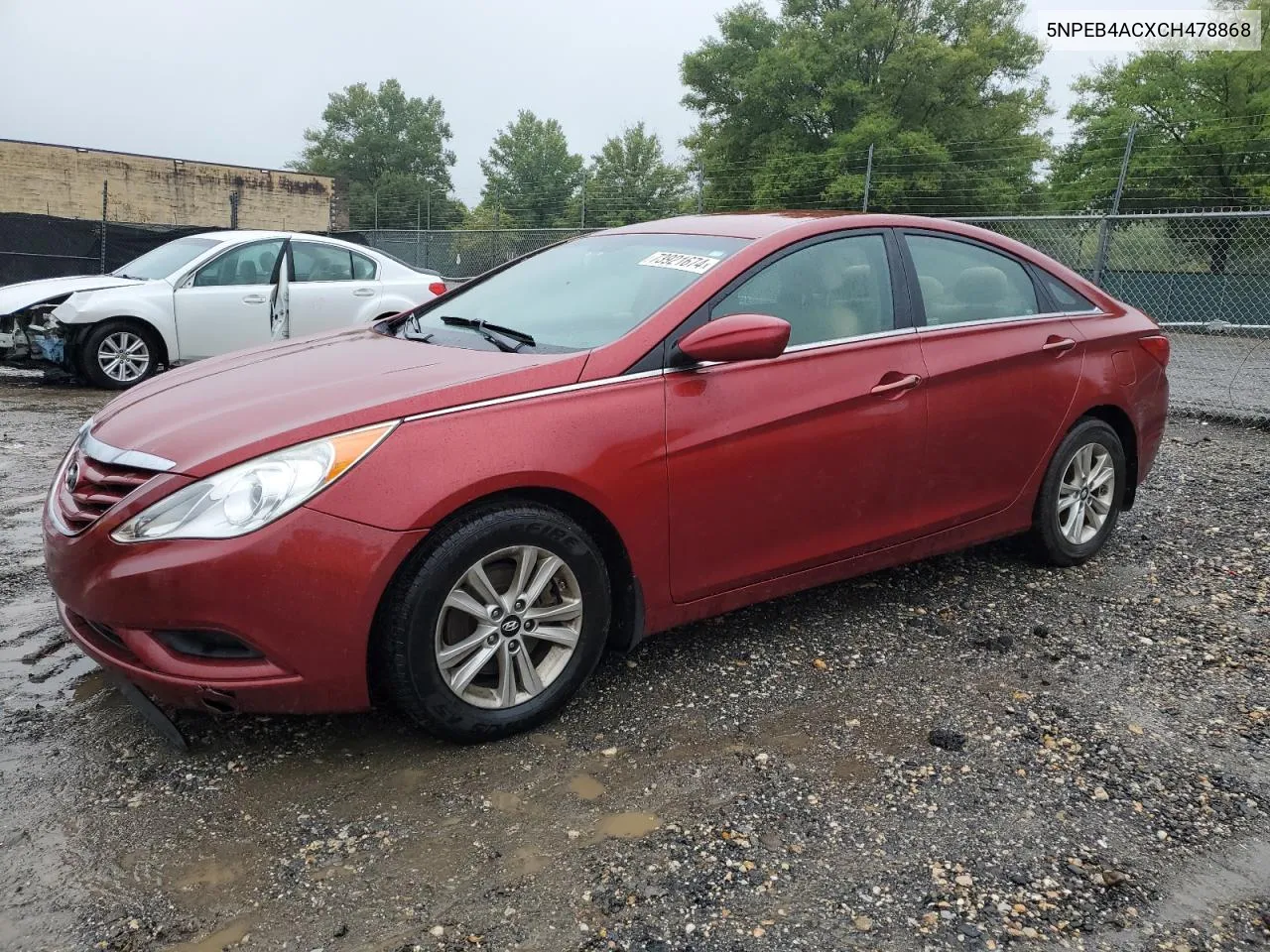 2012 Hyundai Sonata Gls VIN: 5NPEB4ACXCH478868 Lot: 73921674