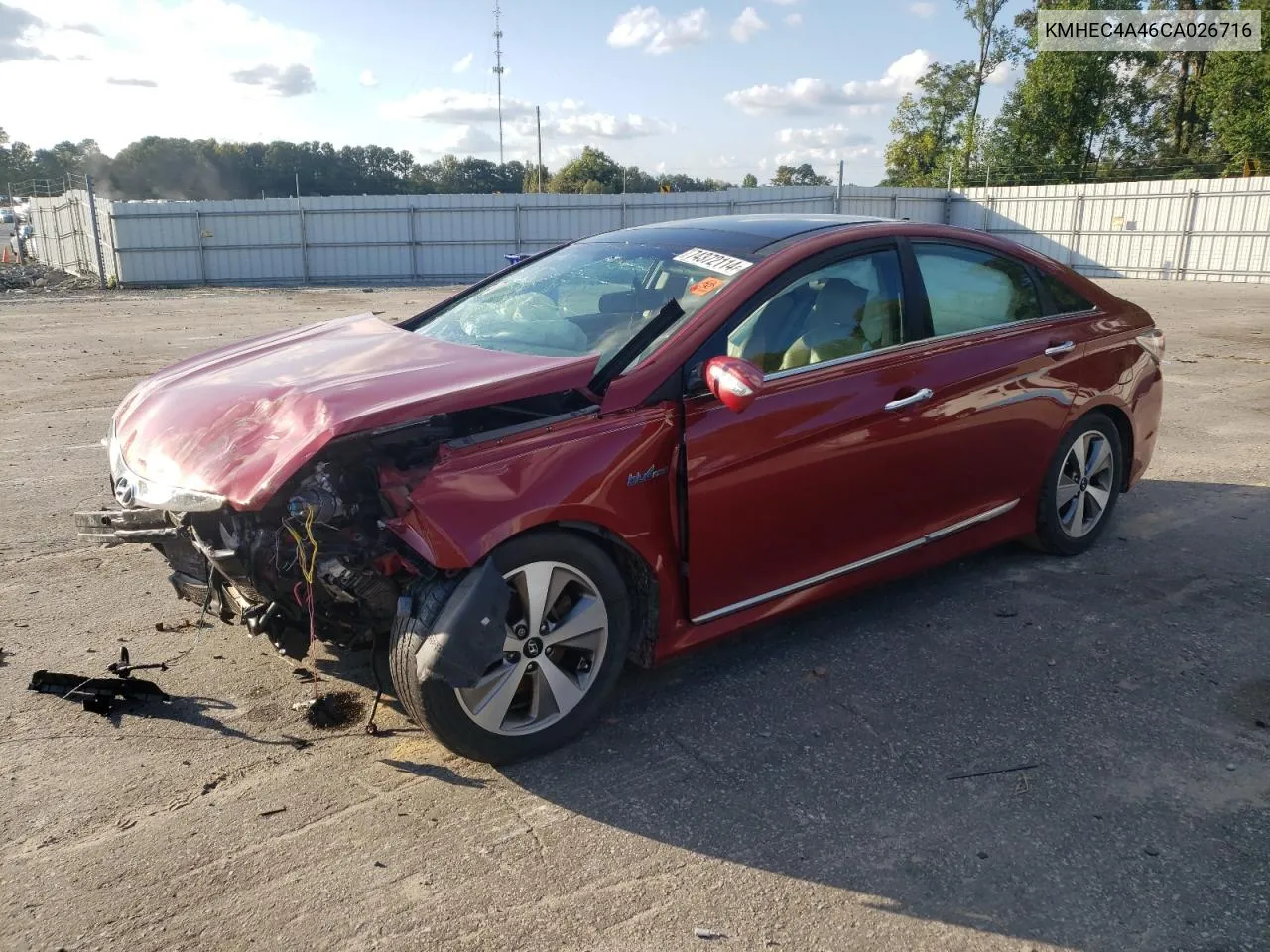 2012 Hyundai Sonata Hybrid VIN: KMHEC4A46CA026716 Lot: 74372114