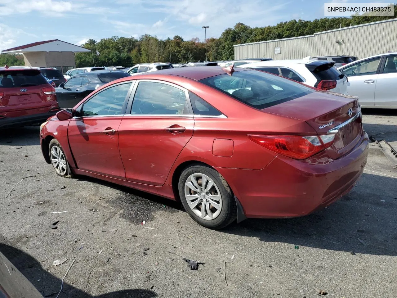 2012 Hyundai Sonata Gls VIN: 5NPEB4AC1CH483375 Lot: 74552724