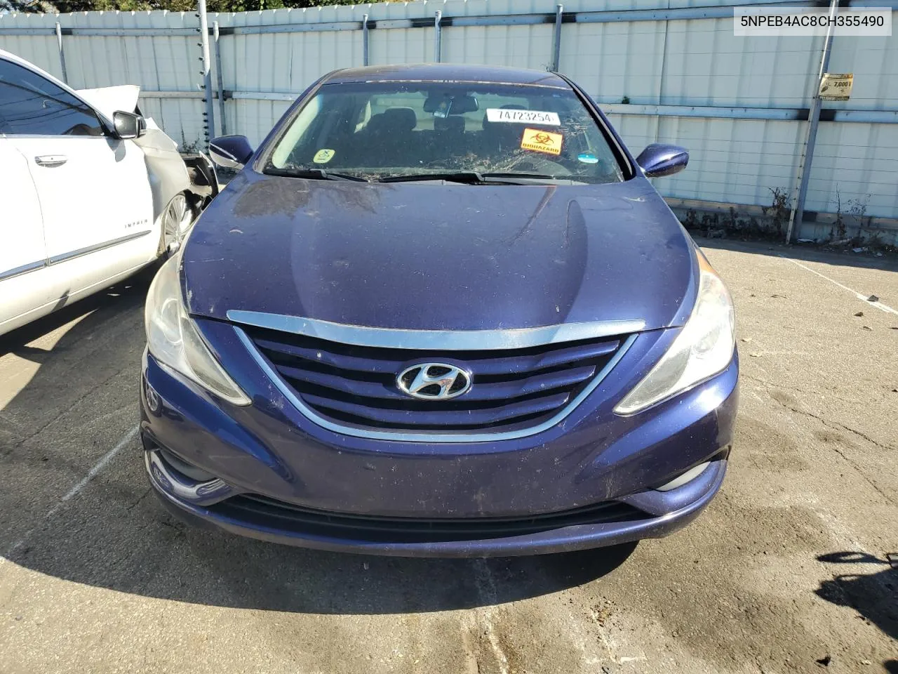 2012 Hyundai Sonata Gls VIN: 5NPEB4AC8CH355490 Lot: 74723254