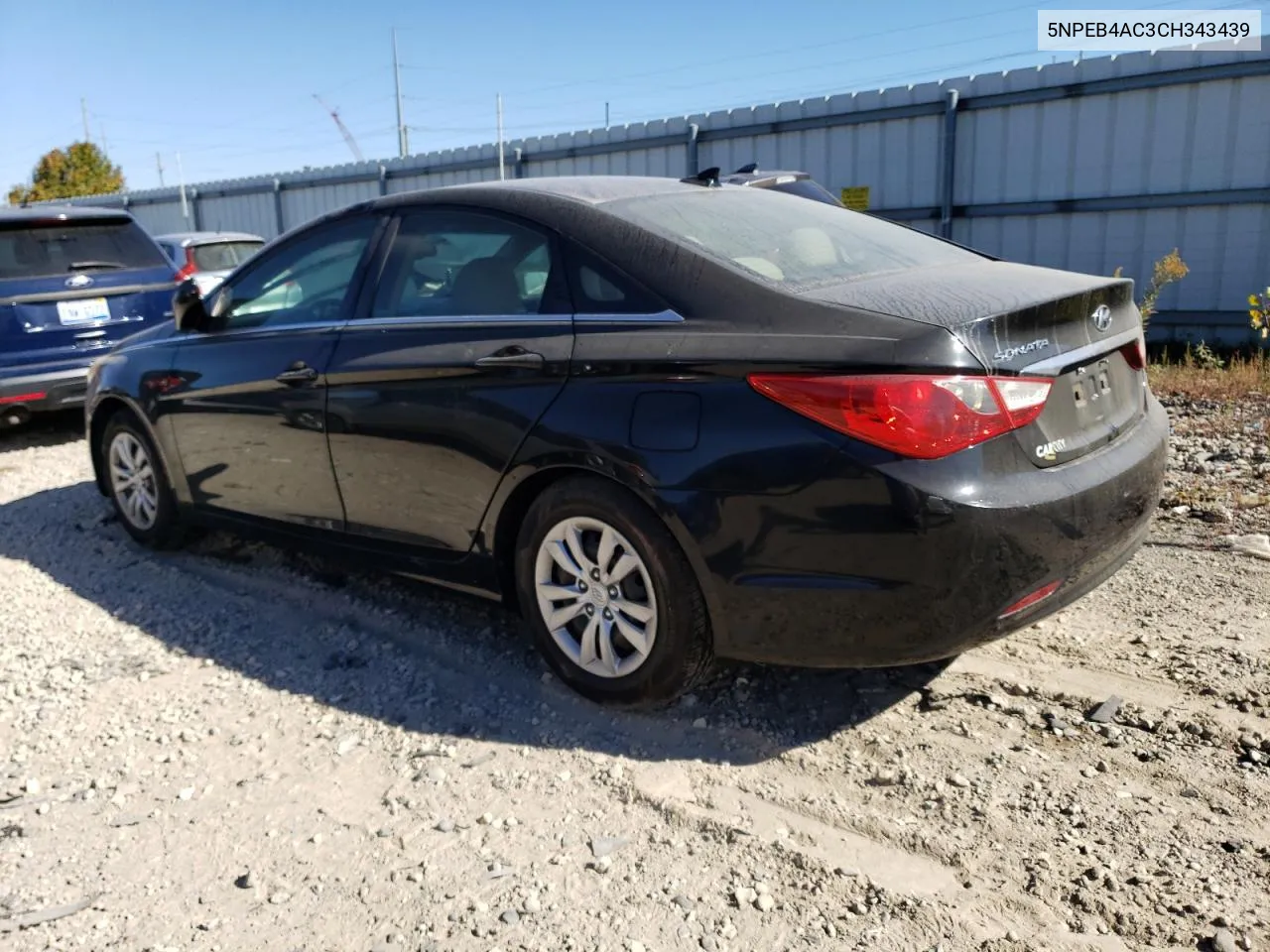 2012 Hyundai Sonata Gls VIN: 5NPEB4AC3CH343439 Lot: 74945754