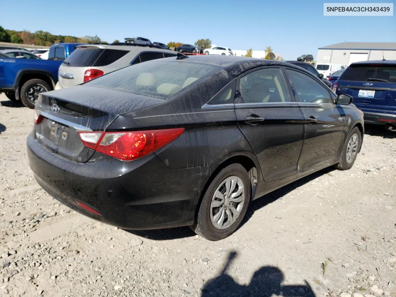 2012 Hyundai Sonata Gls VIN: 5NPEB4AC3CH343439 Lot: 74945754