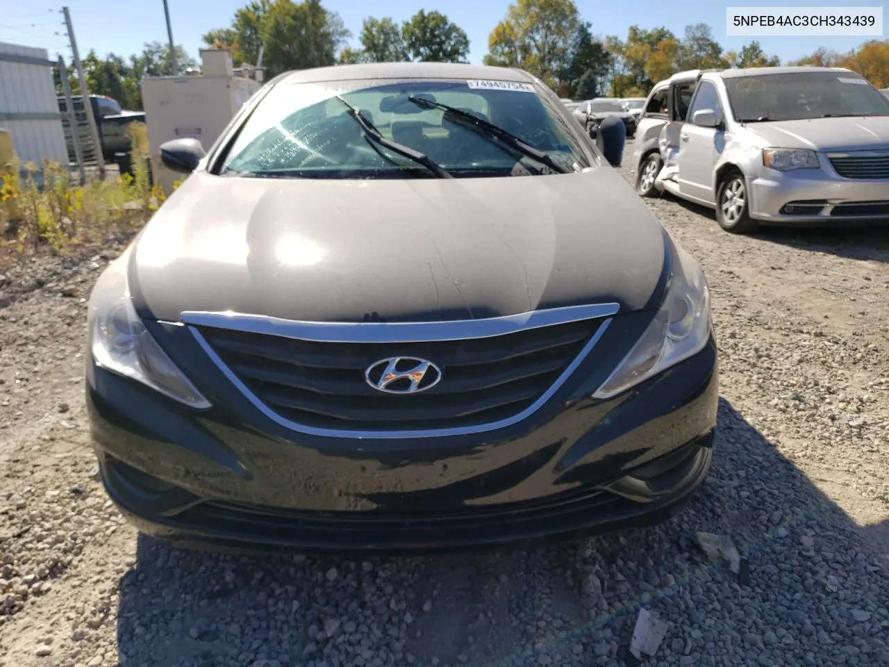 2012 Hyundai Sonata Gls VIN: 5NPEB4AC3CH343439 Lot: 74945754