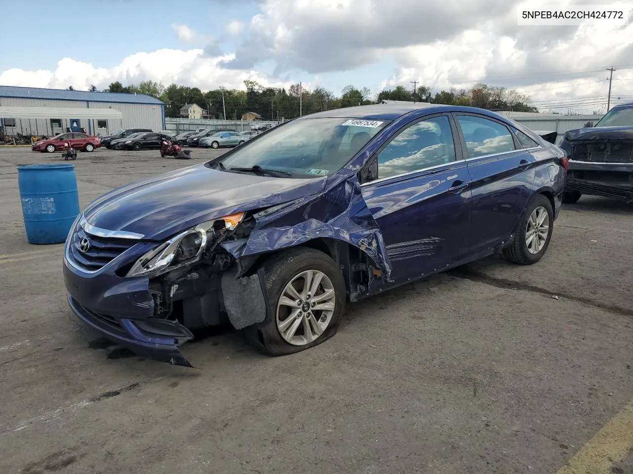 2012 Hyundai Sonata Gls VIN: 5NPEB4AC2CH424772 Lot: 74987534