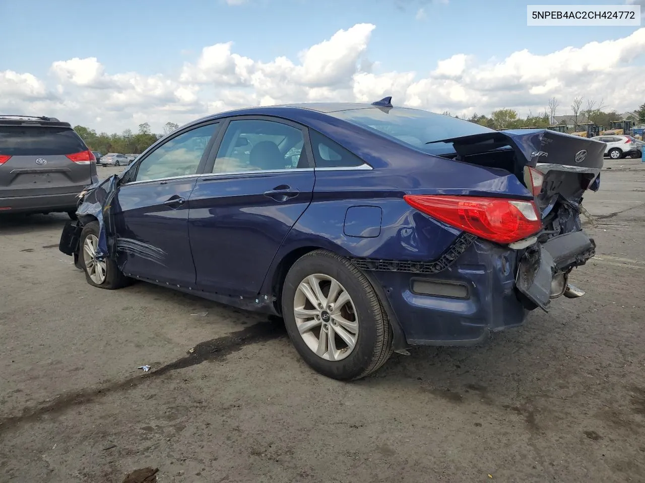 2012 Hyundai Sonata Gls VIN: 5NPEB4AC2CH424772 Lot: 74987534