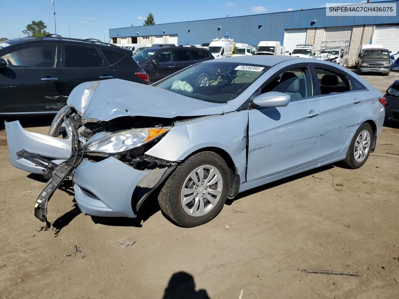 2012 Hyundai Sonata Gls VIN: 5NPEB4AC7CH436075 Lot: 75220284