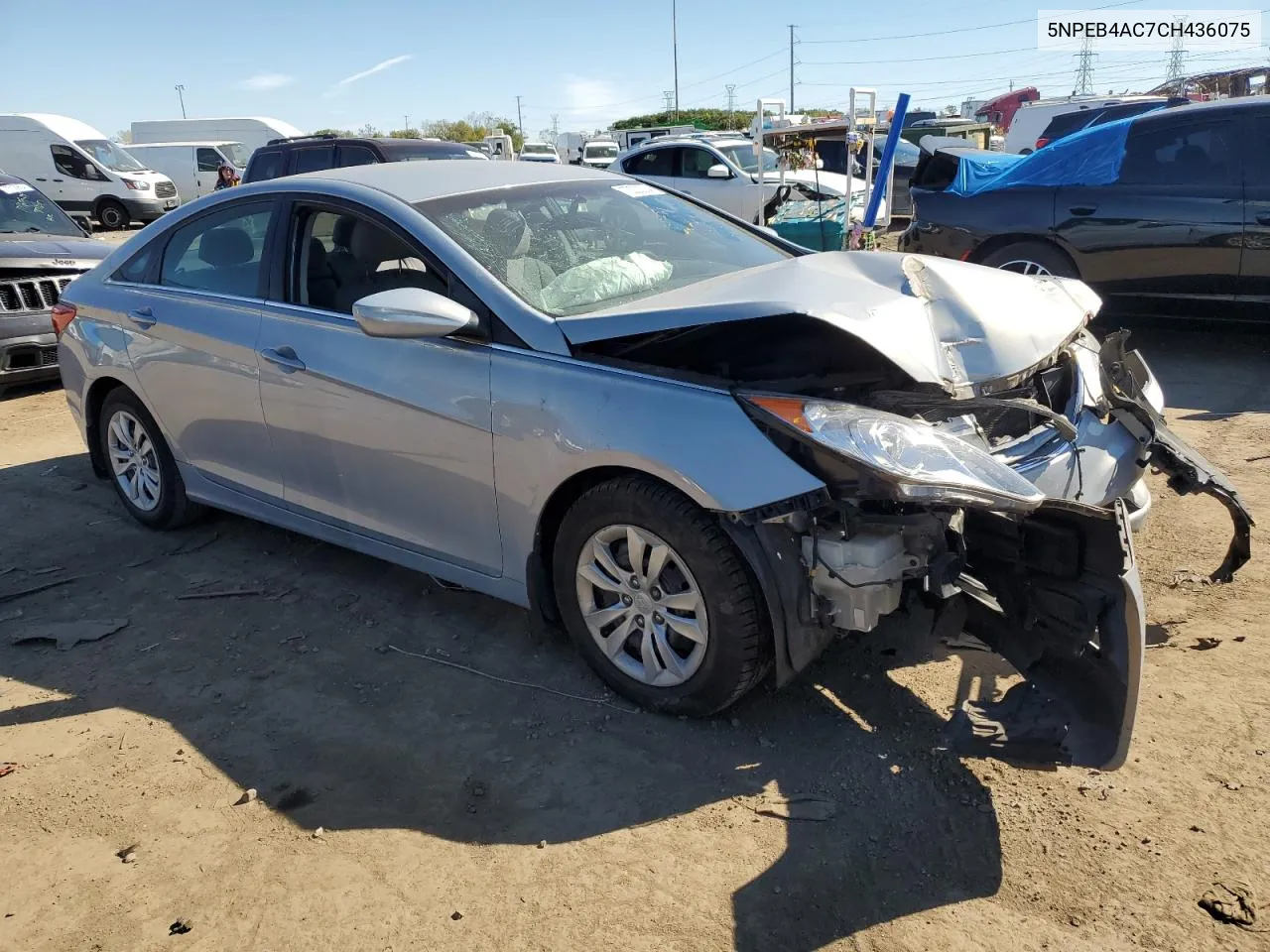 2012 Hyundai Sonata Gls VIN: 5NPEB4AC7CH436075 Lot: 75220284