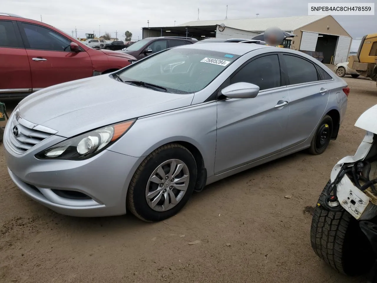 2012 Hyundai Sonata Gls VIN: 5NPEB4AC8CH478559 Lot: 75805284