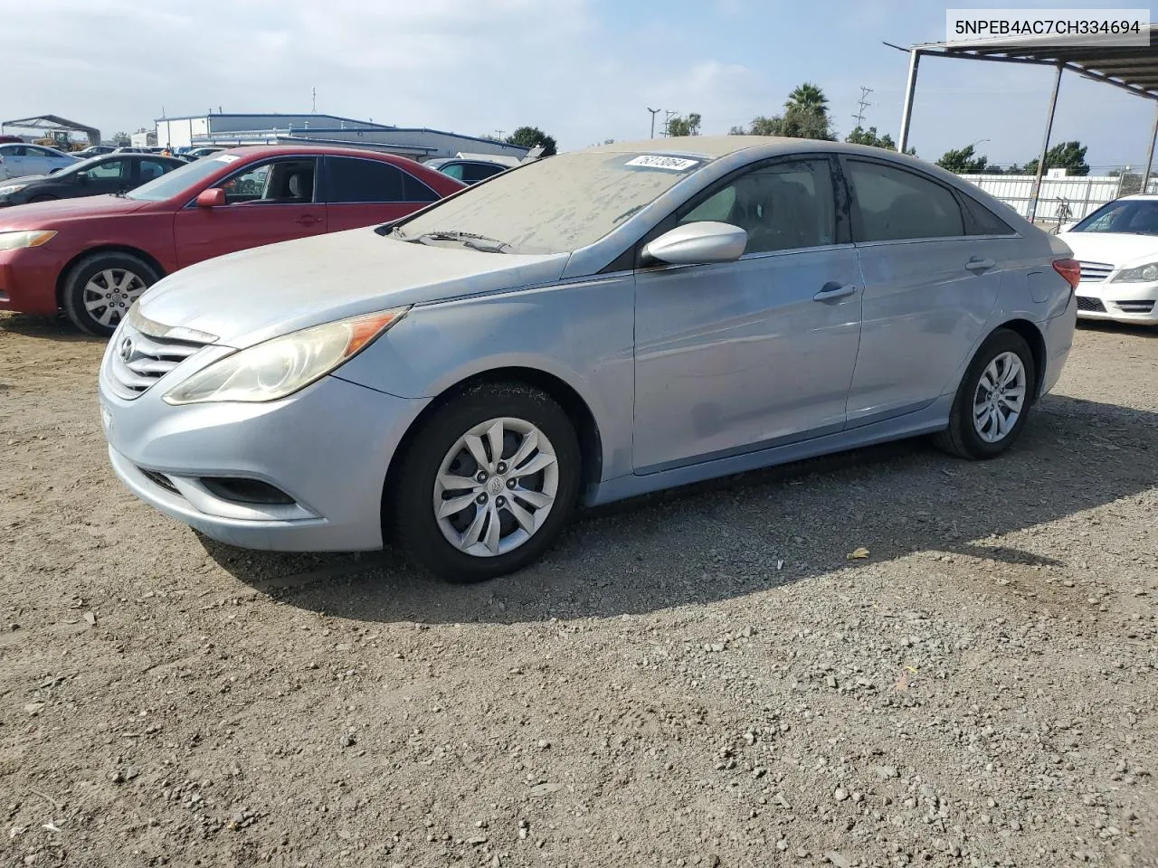 2012 Hyundai Sonata Gls VIN: 5NPEB4AC7CH334694 Lot: 76313064