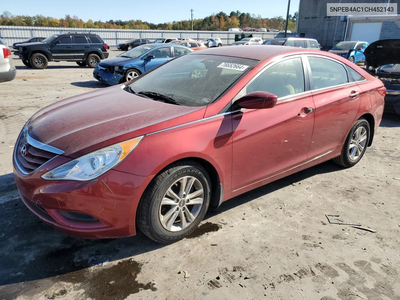 2012 Hyundai Sonata Gls VIN: 5NPEB4AC1CH452143 Lot: 76652664