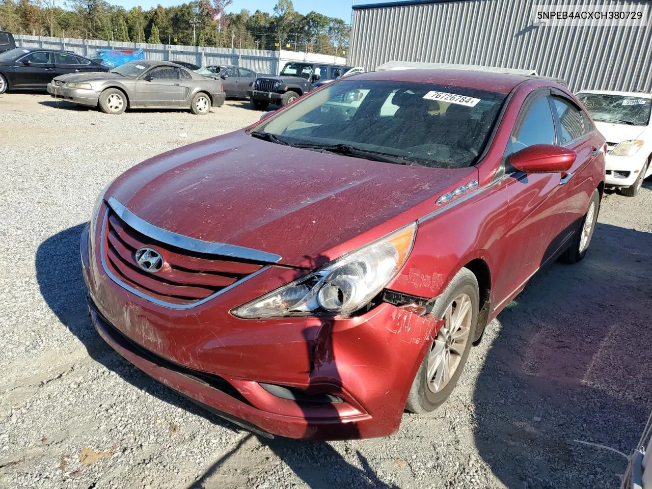 2012 Hyundai Sonata Gls VIN: 5NPEB4ACXCH380729 Lot: 76726784