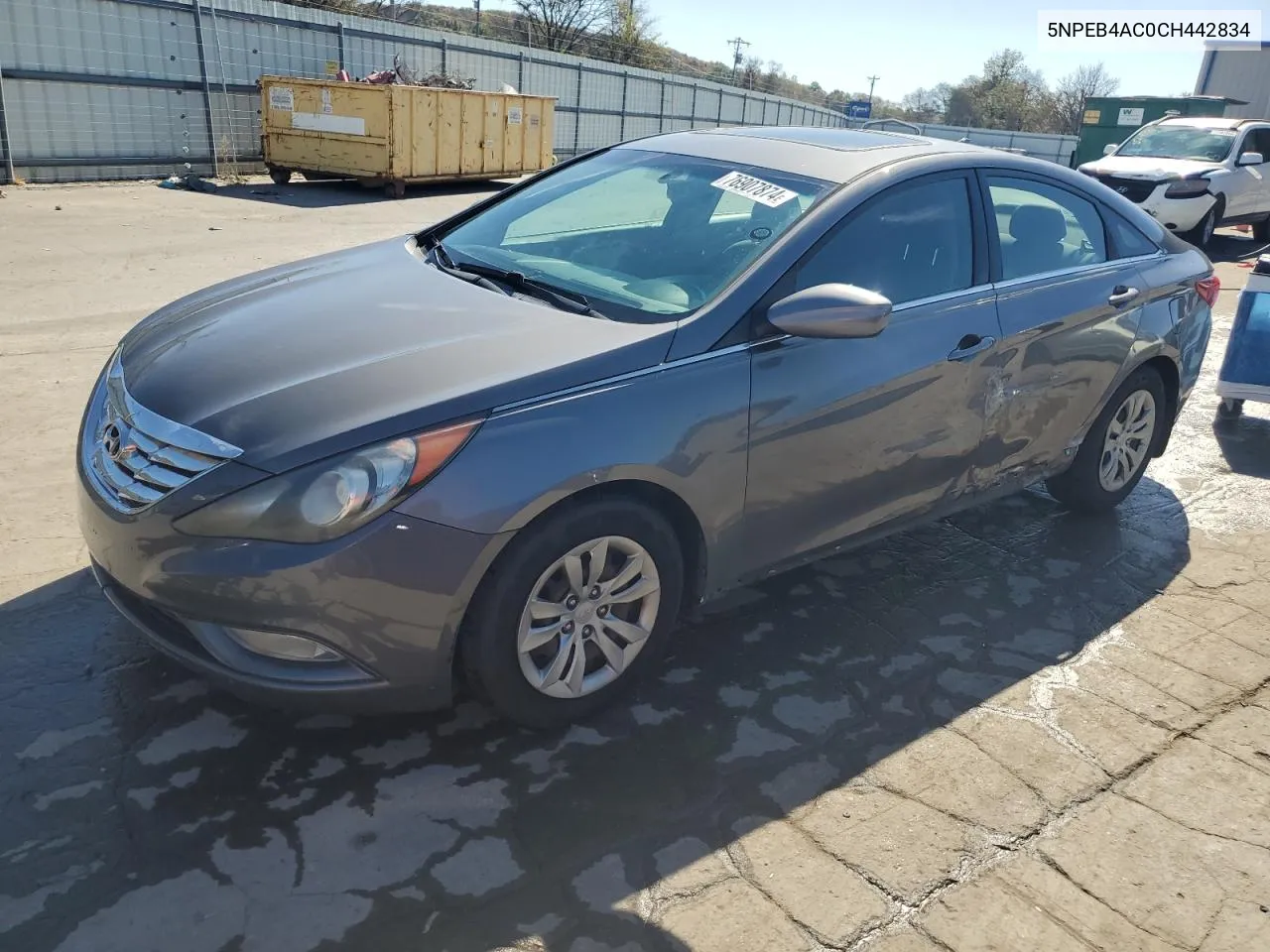 2012 Hyundai Sonata Gls VIN: 5NPEB4AC0CH442834 Lot: 76907874