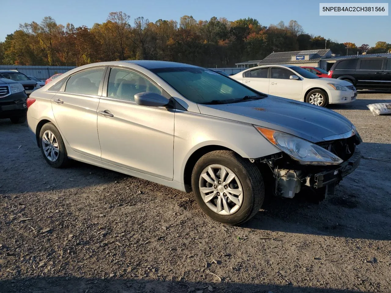 2012 Hyundai Sonata Gls VIN: 5NPEB4AC2CH381566 Lot: 77185864