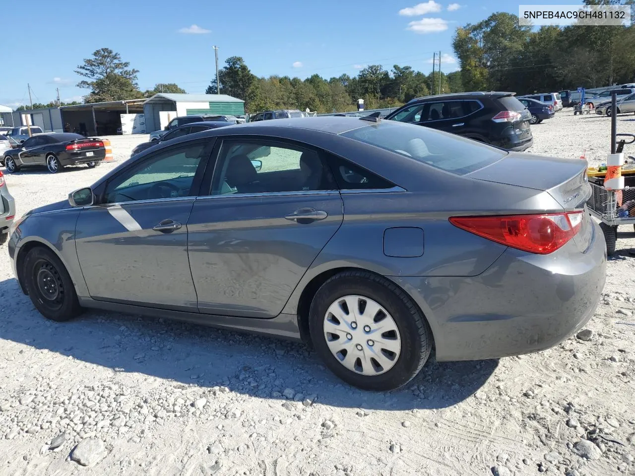 2012 Hyundai Sonata Gls VIN: 5NPEB4AC9CH481132 Lot: 77410924