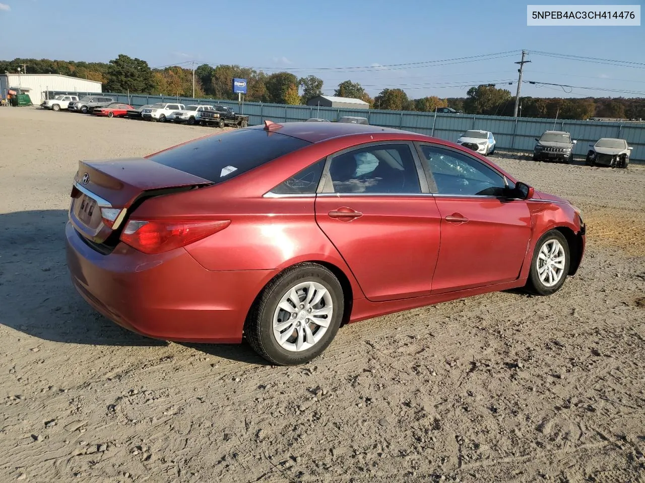 2012 Hyundai Sonata Gls VIN: 5NPEB4AC3CH414476 Lot: 77499744