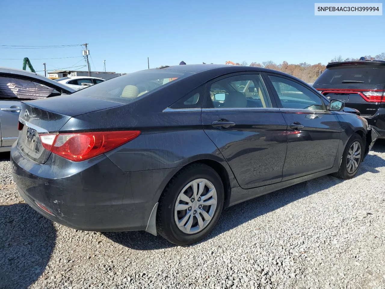 2012 Hyundai Sonata Gls VIN: 5NPEB4AC3CH399994 Lot: 77573754