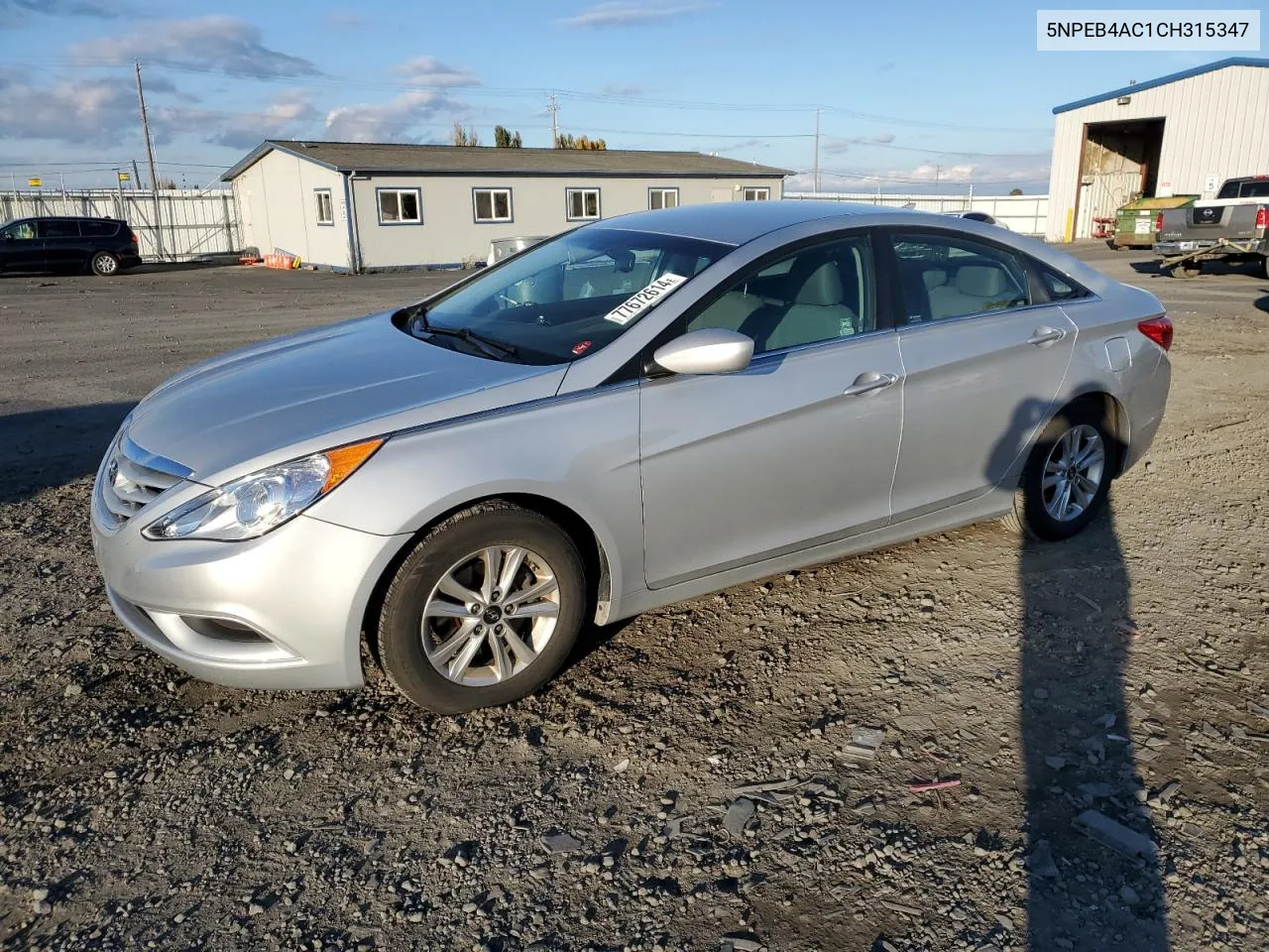 2012 Hyundai Sonata Gls VIN: 5NPEB4AC1CH315347 Lot: 77672614